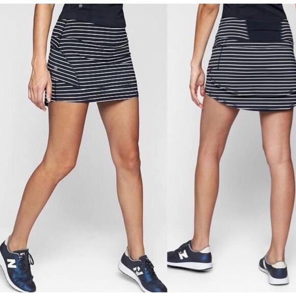 Athleta Stealth Navy Striped Tennis Skirt Skort - Picture 9 of 9